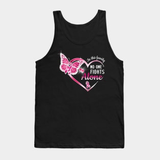 Breast Cancer Awareness Month Custom Shirt In This Family No One Fights Alone Personalized Tank Top